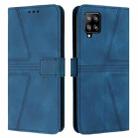 For Samsung Galaxy A42 5G Triangle Solid Color Leather Phone Case(Blue) - 1