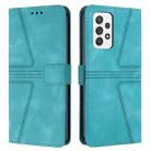 For Samsung Galaxy A52 4G/5G Triangle Solid Color Leather Phone Case(Green) - 1