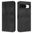 For Google Pixel 8 Triangle Solid Color Leather Phone Case(Black) - 1