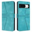 For Google Pixel 8 Triangle Solid Color Leather Phone Case(Green) - 1