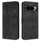 For Google Pixel 8 Pro Triangle Solid Color Leather Phone Case(Black) - 1