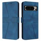 For Google Pixel 8 Pro Triangle Solid Color Leather Phone Case(Blue) - 1