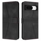 For Google Pixel 8a Triangle Solid Color Leather Phone Case(Black) - 1