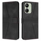 For Xiaomi Redmi 13C 4G/5G Triangle Solid Color Leather Phone Case(Black) - 1