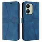 For Xiaomi Redmi 13C 4G/5G Triangle Solid Color Leather Phone Case(Blue) - 1