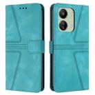 For Xiaomi Redmi 13C 4G/5G Triangle Solid Color Leather Phone Case(Green) - 1