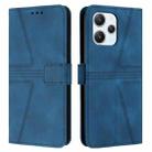 For Xiaomi Redmi 12 4G Triangle Solid Color Leather Phone Case(Blue) - 1