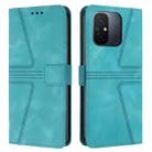 For Xiaomi Redmi 12C Triangle Solid Color Leather Phone Case(Green) - 1