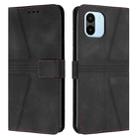 For Xiaomi Redmi A1 Triangle Solid Color Leather Phone Case(Black) - 1