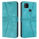 For Xiaomi Redmi 9C / 10A Triangle Solid Color Leather Phone Case(Green) - 1