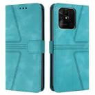 For Xiaomi Redmi 10C Triangle Solid Color Leather Phone Case(Green) - 1