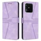 For Xiaomi Redmi 10C Triangle Solid Color Leather Phone Case(Purple) - 1