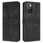 For Xiaomi Redmi Note 11 4G 6.5 Triangle Solid Color Leather Phone Case(Black) - 1