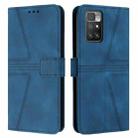For Xiaomi Redmi Note 11 4G 6.5 Triangle Solid Color Leather Phone Case(Blue) - 1