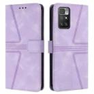 For Xiaomi Redmi Note 11 4G 6.5 Triangle Solid Color Leather Phone Case(Purple) - 1