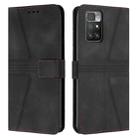 For Xiaomi Redmi 10 / 10 Prime Triangle Solid Color Leather Phone Case(Black) - 1