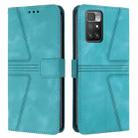 For Xiaomi Redmi 10 / 10 Prime Triangle Solid Color Leather Phone Case(Green) - 1