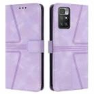 For Xiaomi Redmi 10 / 10 Prime Triangle Solid Color Leather Phone Case(Purple) - 1