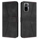 For Redmi Note 10 / Note 10S 4G Triangle Solid Color Leather Phone Case(Black) - 1