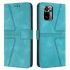 For Redmi Note 10 / Note 10S 4G Triangle Solid Color Leather Phone Case(Green) - 1