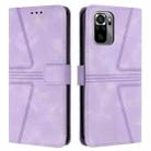 For Redmi Note 10 / Note 10S 4G Triangle Solid Color Leather Phone Case(Purple) - 1