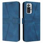 For Xiaomi Redmi Note 10 Pro 4G Triangle Solid Color Leather Phone Case(Blue) - 1