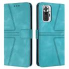 For Xiaomi Redmi Note 10 Pro 4G Triangle Solid Color Leather Phone Case(Green) - 1