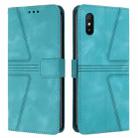 For Xiaomi Redmi 9A Triangle Solid Color Leather Phone Case(Green) - 1