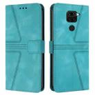 For Xiaomi Redmi Note 9 Triangle Solid Color Leather Phone Case(Green) - 1