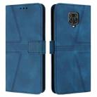 For Xiaomi Redmi Note 9 Pro Triangle Solid Color Leather Phone Case(Blue) - 1