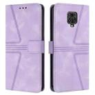 For Xiaomi Redmi Note 9 Pro Triangle Solid Color Leather Phone Case(Purple) - 1