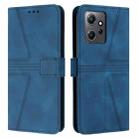 For Redmi Note 12 4G Global Triangle Solid Color Leather Phone Case(Blue) - 1