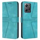 For Redmi Note 12 4G Global Triangle Solid Color Leather Phone Case(Green) - 1