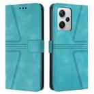 For Xiaomi Redmi Note 12 5G Global Triangle Solid Color Leather Phone Case(Green) - 1