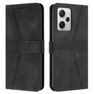 For Xiaomi Poco X5 5G Triangle Solid Color Leather Phone Case(Black) - 1