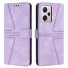 For Xiaomi Poco X5 5G Triangle Solid Color Leather Phone Case(Purple) - 1