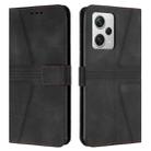 For Xiaomi Poco X5 Pro Triangle Solid Color Leather Phone Case(Black) - 1