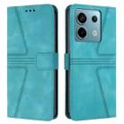 For Xiaomi Redmi Note 13 5G Triangle Solid Color Leather Phone Case(Green) - 1