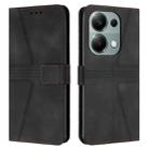 For Xiaomi Redmi Note 13 Pro 4G Triangle Solid Color Leather Phone Case(Black) - 1