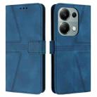 For Xiaomi Redmi Note 13 Pro 4G Triangle Solid Color Leather Phone Case(Blue) - 1