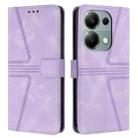 For Xiaomi Redmi Note 13 Pro 4G Triangle Solid Color Leather Phone Case(Purple) - 1
