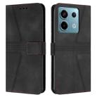 For Xiaomi Redmi Note 13 Pro 5G Triangle Solid Color Leather Phone Case(Black) - 1