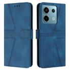 For Xiaomi Redmi Note 13 Pro 5G Triangle Solid Color Leather Phone Case(Blue) - 1