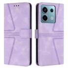 For Xiaomi Redmi Note 13 Pro 5G Triangle Solid Color Leather Phone Case(Purple) - 1