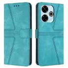 For Xiaomi Redmi 13 4G Triangle Solid Color Leather Phone Case(Green) - 1