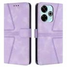 For Xiaomi Redmi 13 4G Triangle Solid Color Leather Phone Case(Purple) - 1