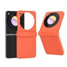 For ZTE Libero Flip 3 in 1 PC Frosted Full Coverage Phone Case with Hinge(Orange) - 1