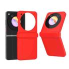 For ZTE Libero Flip 3 in 1 PC Frosted Full Coverage Phone Case with Hinge(Red) - 1