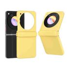 For ZTE Libero Flip 3 in 1 PC Frosted Full Coverage Phone Case with Hinge(Yellow) - 1