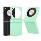 For ZTE Libero Flip 3 in 1 PC Frosted Full Coverage Phone Case with Hinge(Light Green) - 1